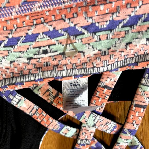 Ivivva by Lululemon Energy Strappy Sports Bra Girls Size 10 Unpadded Multi - Picture 4 of 4